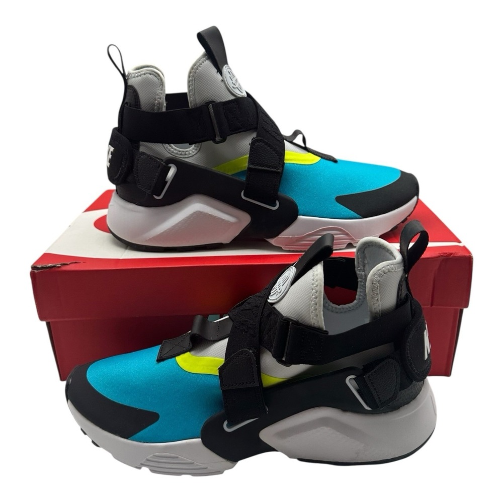 Nike Air Huarache City GS Shoes Youth 6.5 Womens 8 Blue Fury Black Volt Sneakers